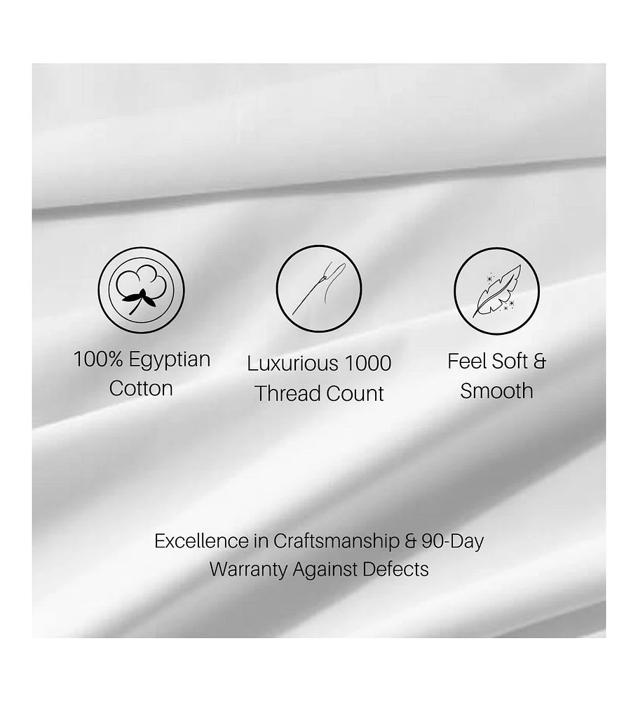 Egyptian Linens Oversized With 22” Deep Pockets - Luxury & Heavy 1000 Count Sheets Cotton