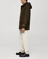 Mango Men's Detachable Hood Wool Coat