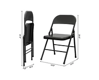 Dining Chairs Set of 4, Foldable Dining Chairs with Metal Frame Hold Up to 350 Pounds, Portable Kitchen Chair Suitable for Dining Room