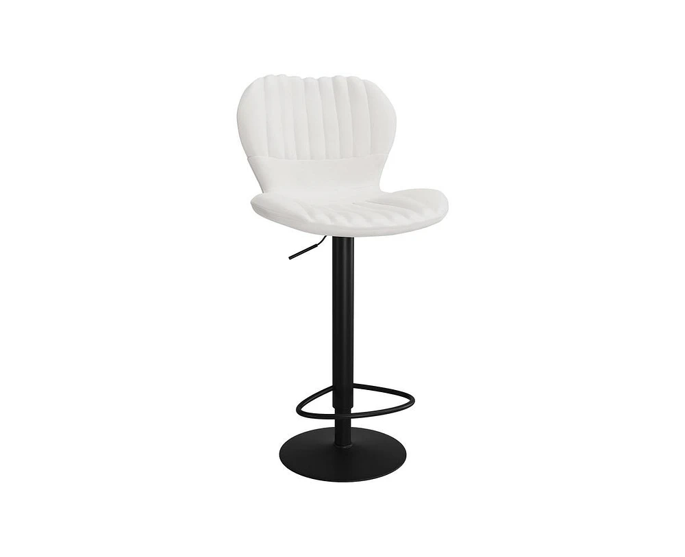 Set of 4 Modern Adjustable Swivel Bar Stools with High Backrest - Easy 5-Minute Assembly for Kitchen Island, Dining Room, and Home Bar