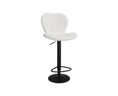 Set of 4 Modern Adjustable Swivel Bar Stools with High Backrest - Easy 5-Minute Assembly for Kitchen Island, Dining Room, and Home Bar