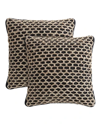 Boho Living Jada Jute Decorative Pillows 2 Piece Set, 20" x 20"