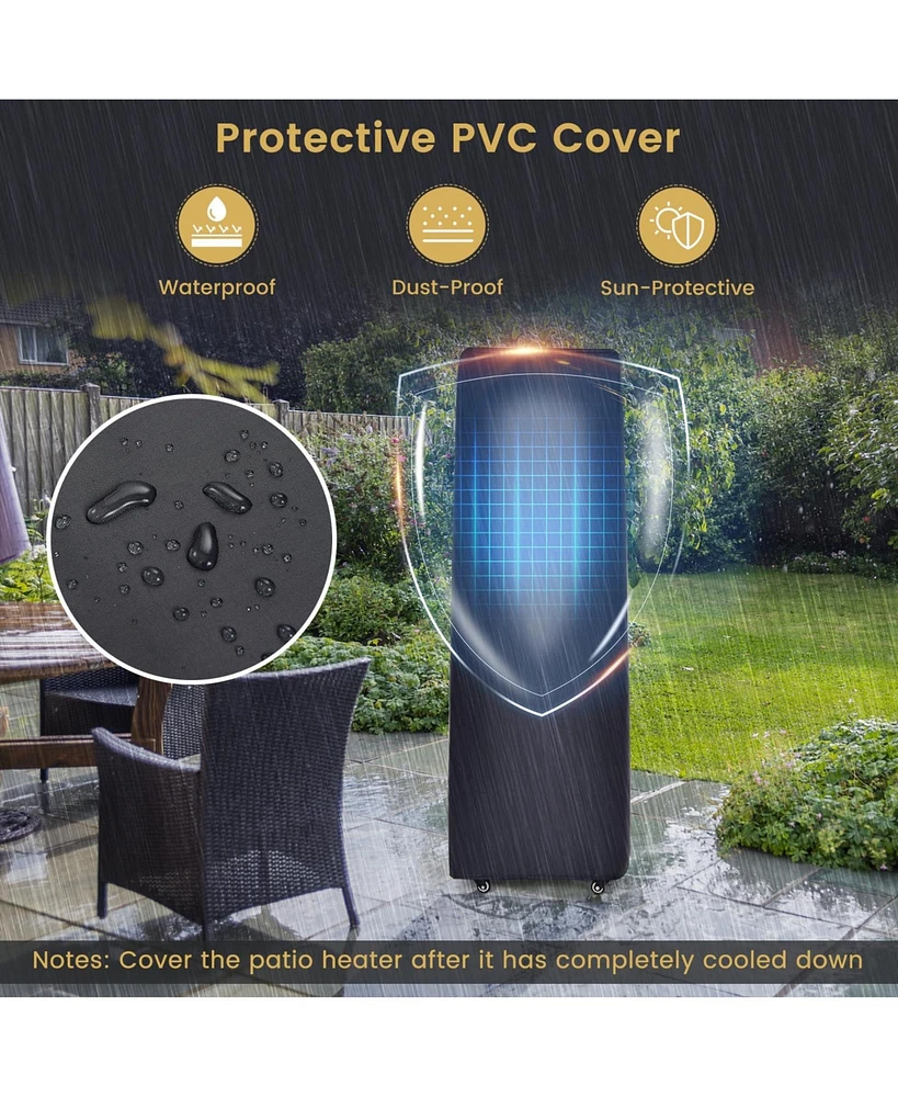 Sugift 41 000 Btu Propane Patio Heater with Metal Hood-Gray