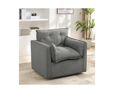 gaomon Oversized Swivel Accent Chair, Mid Century Comfy Accent Sofa for Bedroom, Modern Accent Armchair Reading Chair for Living Room Waiting Room