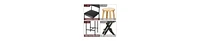 Bar Stools Set of 4, Kitchen with Footrest, 25.5 Inches Upholstered Chairs Back, 4 Counter Height Barstools for Bar, Islan