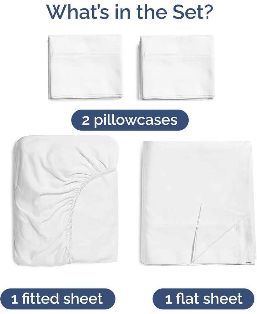 Rayon from Bamboo 4 Piece Deep Pocket Cooling Sheet Set - Queen - Light Grey