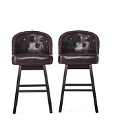 Set of 2 Swivel Barstools with Nailhead Trim,30.25” Seat Height for Kitchen and Home Bar-The Pop