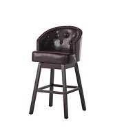 Set of 2 Swivel Barstools with Nailhead Trim,30.25” Seat Height for Kitchen and Home Bar-The Pop