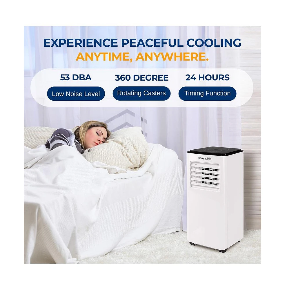 SereneLife Portable Air Conditioner, 8000 Btu, Dehumidifier & Fan Modes