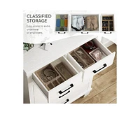 6 Drawer Dresser for Bedroom, Modern Chest of Drawers, 31.5 Inch Wide Storage Cabinet with Sturdy Legs, Tall Dresser Storage Tower for Closet Bedroom