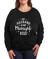 Hybrid Apparel Plus Trendy Midnight Kiss Graphic Pullover Top