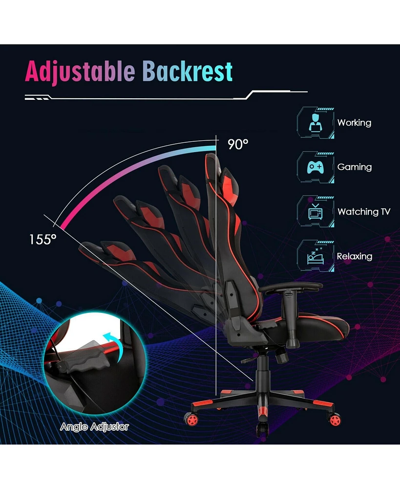 Gouun Gaming Chair Adjustable Swivel Computer Chair with Dynamic Led Lights