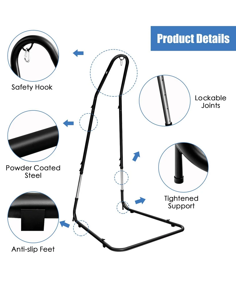 Gouun Adjustable Hammock Chair Stand Steel Frame