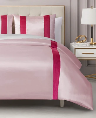 Juicy Couture Velvet Stripe on Satin 3-Pc. Duvet Cover Set