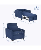 Homcom 3-in-1 Convertible Chair Bed, Adjustable Sleeper Chair,