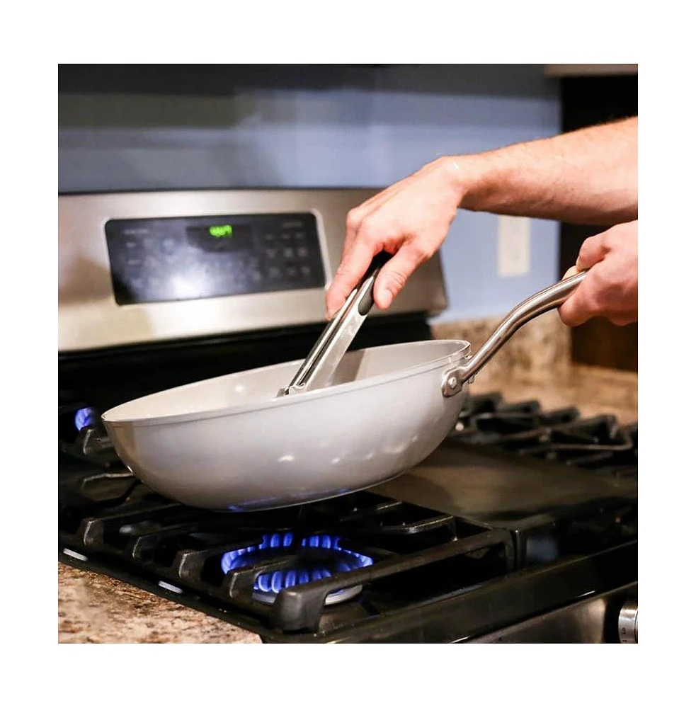 Techef - CeraTerra - 12 Inch Wok/Stir-Fry Pan with Cover