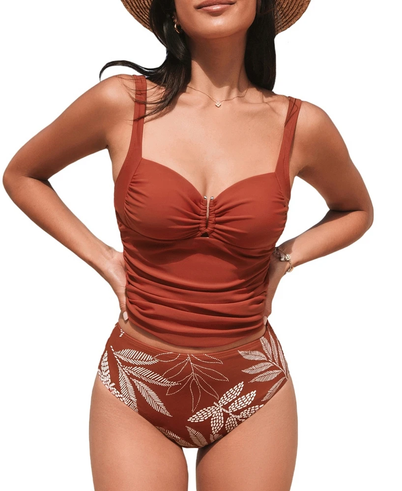 Cupshe Women's Tropical Haven Tankini Swimsuit