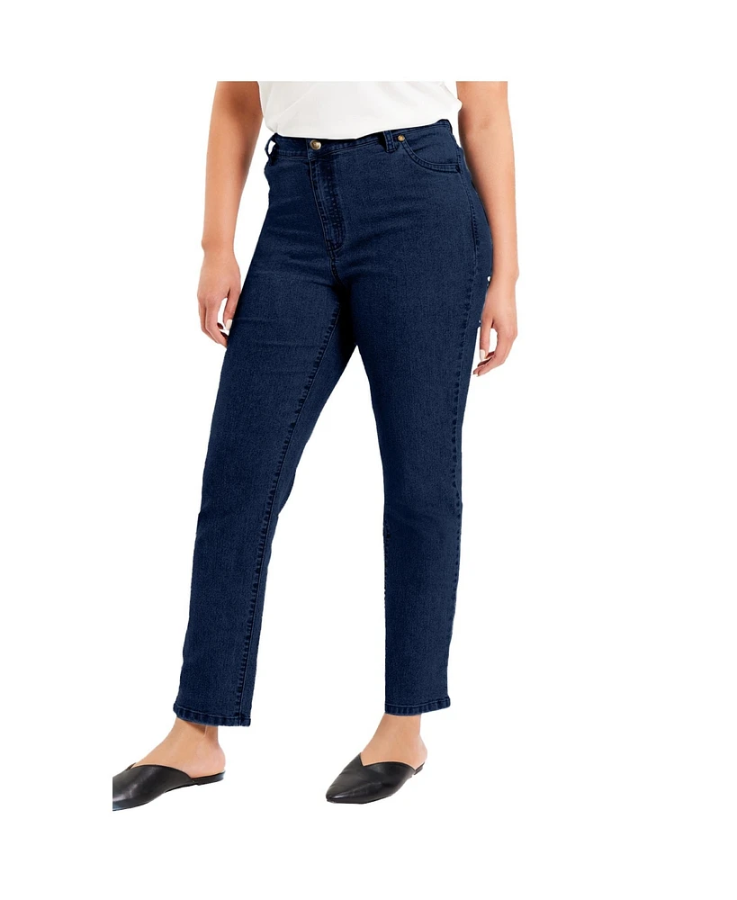 June + Vie Women's Plus Fit Straight-Leg Jeans