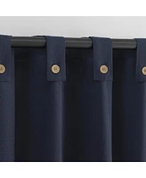 Cotton Blend Button Tab Top Curtain