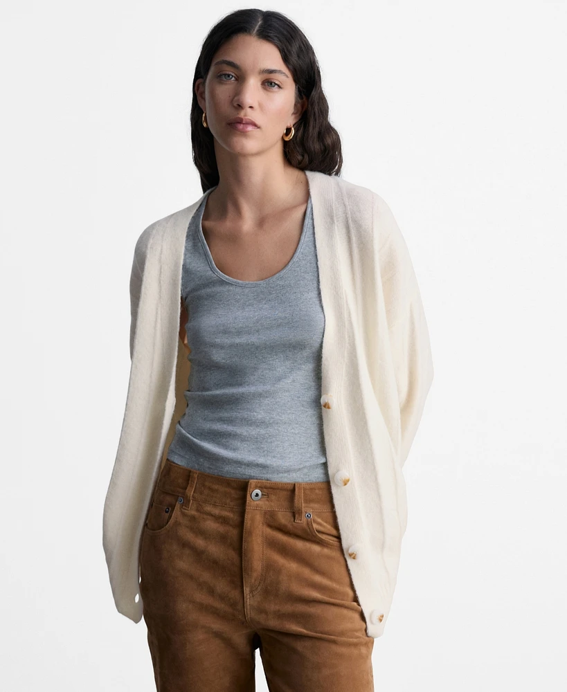 Mango Women's Buttoned Long Cardigan