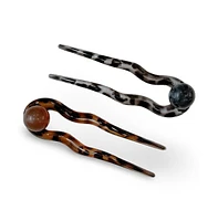 French Hair Pin Set - Tortoise + Pearl