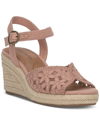 Lucky Brand Women's Coyna Floral Lace Platform Espadrille Wedge Sandals