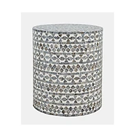 Jofran Global Archive Small Terrazzo Handcrafted Capiz Shell Accent Table