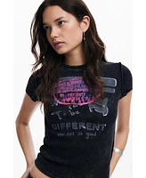 Desigual Women's Short-sleeve T-shirt with letters
