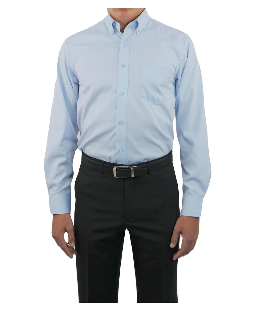 Eagle Men's Iron Free Stretch Neck Pinpoint Oxford Shirt