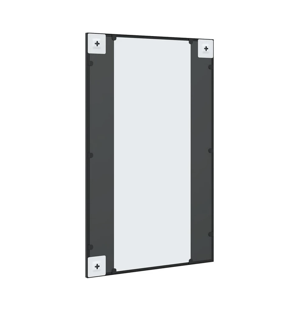 vidaXL Wall Mirror Black 19.7"x31.5" Rectangle Iron