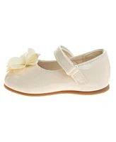 Josmo Infant Girls Hook and Loop Flowery Dress Shoes
