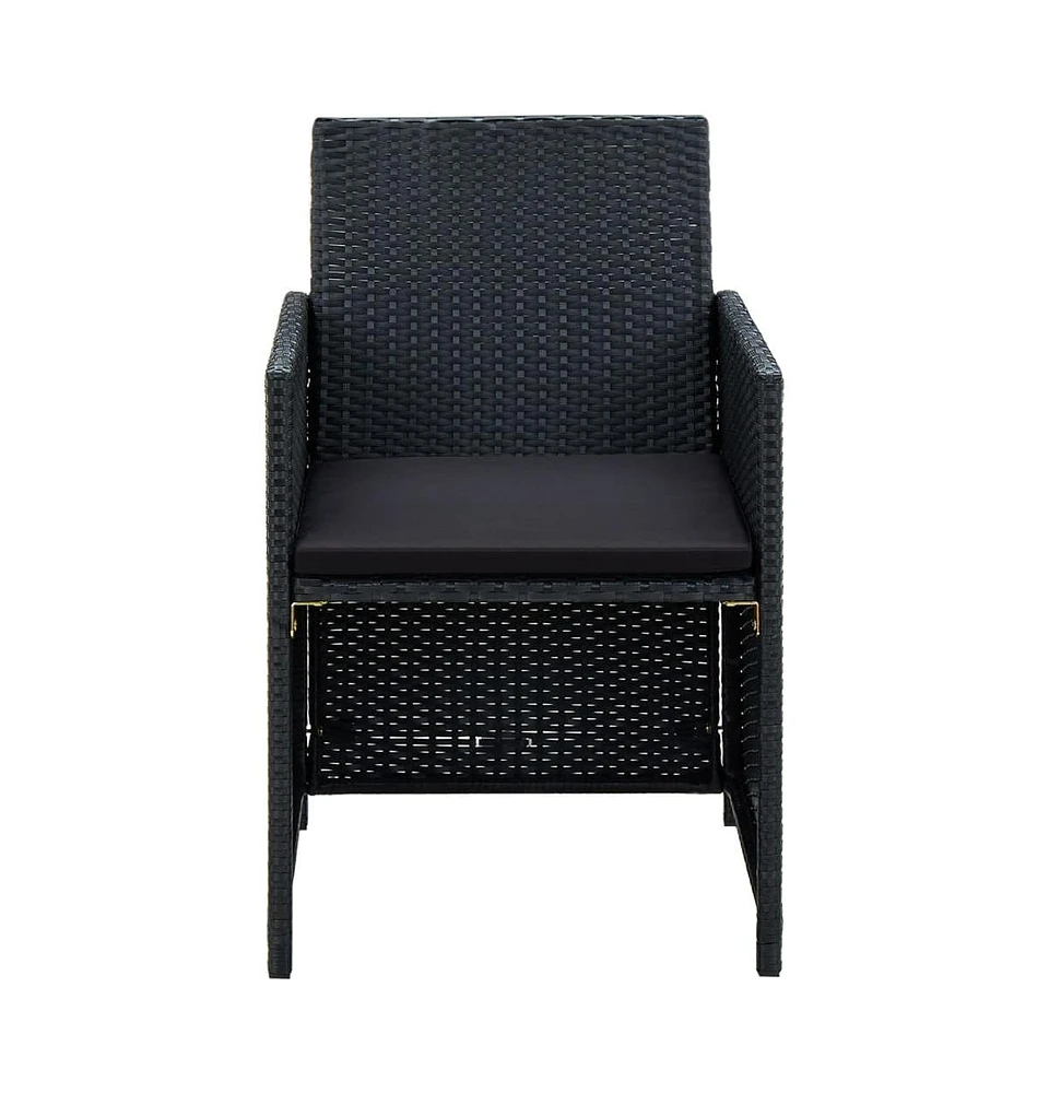 vidaXL Piece Patio Lounge Set with Cushions Poly Rattan