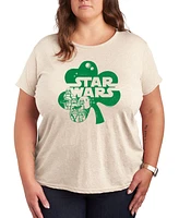 Hybrid Apparel Plus Star Wars St. Patrick's Day Shamrock Graphic Crewneck T-Shirt