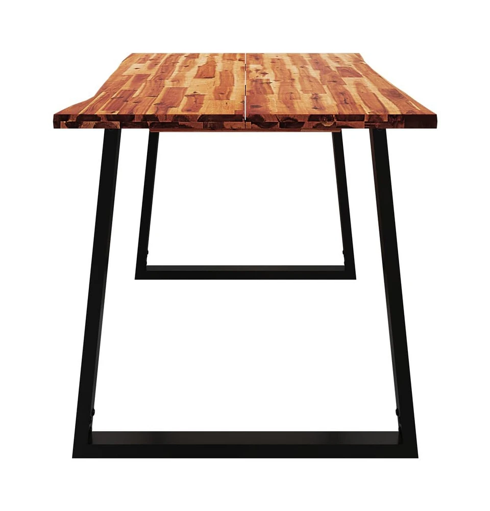 Dining Table with Live Edge 55.1"x31.5"x29.5" Solid Wood Acacia