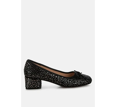 Ningen Leopard Print Block Heel Ballerinas