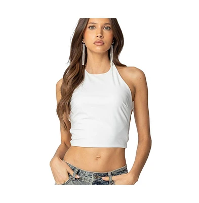 Edikted Womens Caity Backless High Neck Top