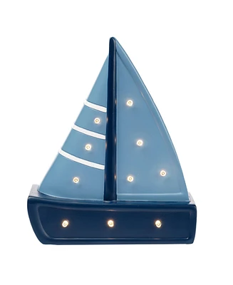 Lambs & Ivy Little Skipper Hand Painted Nautical Sailboat Table Top Lamp/Light