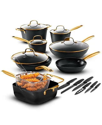 Armor Max Gold 20 Piece Hard Anodized Ultra Release Cookware Set