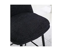 Set of 2 Counter Height Bar Stools, 360° Swivel Upholstered Barstools with Metal Legs-The Pop Home