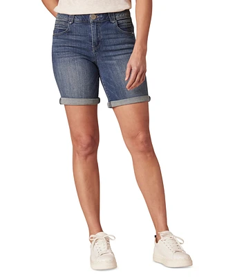 Democracy Petite "Ab"solution Cuffed Denim Shorts