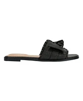 Bandolino Women's Vallen Knotted Bow Flat Slide Sandals
