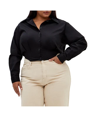 Plus Classic Crop Shirt