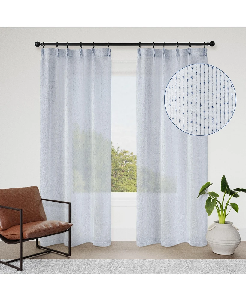 Awesome Home Madison Pinch Pleat Single Curtain Panel with Hooks and Rings, 38"X84"