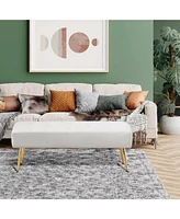 Bed Bench Ottoman with Storage – Upholstered Seat for End of Bed, Hallway, or Entryway Use