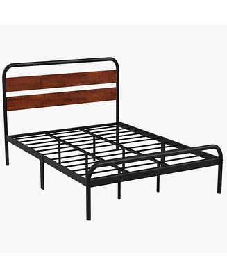 gaomon Bed Frame, King Size Platform Bed Frame with Wood Headboard, Heavy Duty Metal Slat Support, Easy Installation, Noise Free Design Mattress Found