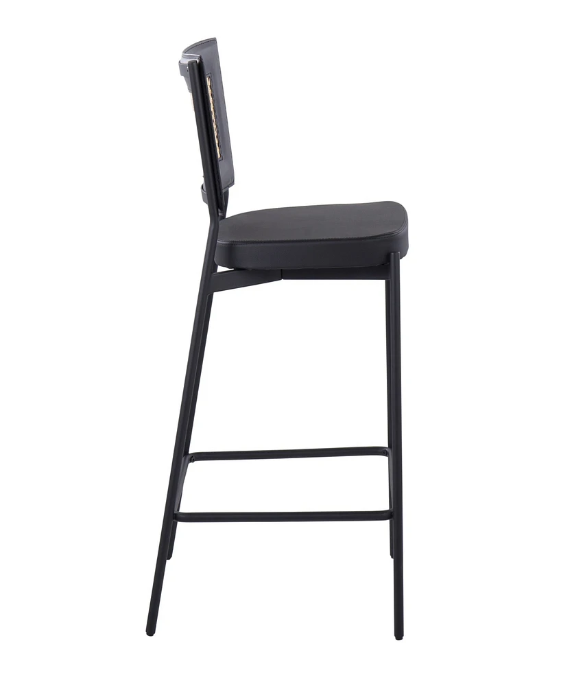 Lumisource 36" Metal and Rattan Tania Contemporary Counter Stool, Set of 2