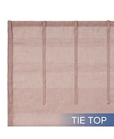 Grayson Stripe Sheer Tie Top Curtains Pair, 52"X84"