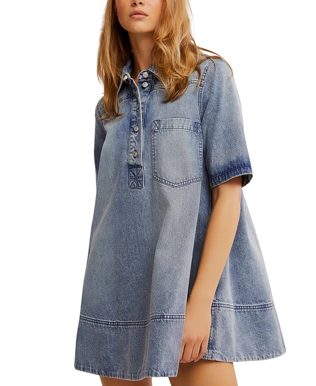 macys womens denim dresses On 34th Puff Sleeve Midi Dress Xxs 3x Exclusive match pieces work with everything in your closet Tommy Hilfiger Women's Denim Dresses