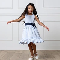 Hope & Henry Toddler Girls Heirloom Sleeveless Special Occasion Seersucker Party Dress with Cross Back