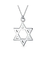 Bling Jewelry Classic Star of David Pendant Necklace in Sterling Silver